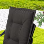 Stolsdynor Sittdynor Set med 4 Mörkgrå av Tyg för Trädgårdsmöbler och Matstolar Dyna med Knytband 108 x 50 x 5 cm