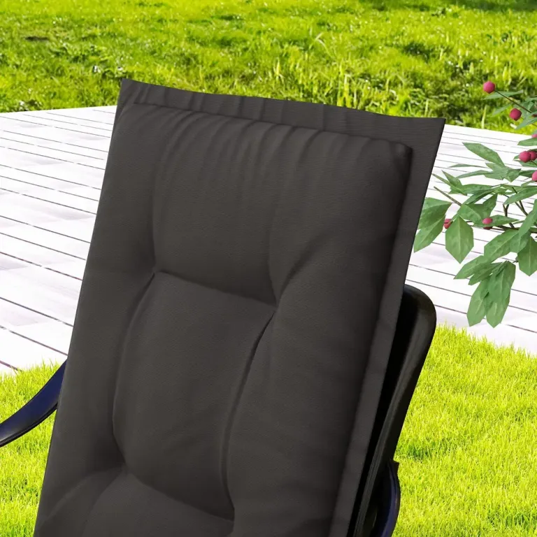 Stolsdynor 4-Pack med Knytband 108 X 50 cm, Mörkgrå