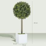 Set med 2 Konstgjorda Buxbom Topiary Bollar 45 cm, Konstgjorda Växter i Kruka