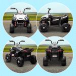 Elektrisk Fyrhjuling Barnbil 12V Quad med Musik och Ljus Vit av Metall och Plast för Barn 3-5 År Barnfordon Hastighet 5 km/h