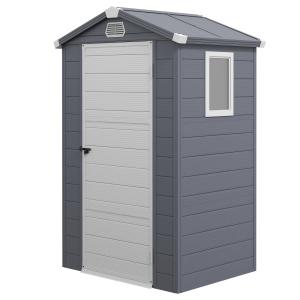 Redskapsbod med Satteltak och Ventilationsöppningar för Trädgårdsförvaring Hållbar och Stabil Mörkgrå Stål 133 x 102 x 180 och 208 cm