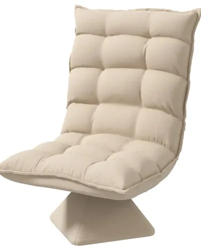 Vridbar Läsfåtölj med Linnelook Beige 62 x 70 x 95 cm