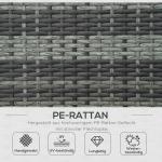 Solstol Polyrattan Trädgårdssäng för 2 Personer Relaxstol 5-Nivå Ryggstöd Metall och PE Rotting 196 X 120 X 28 Cm