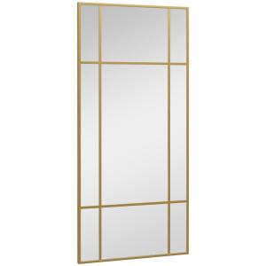 Väggspegel Dekorativ Spegel med Metallram Guld av Glas och Metall för Sovrum och Badrum Rektangulär Spegel 110 x 50 cm