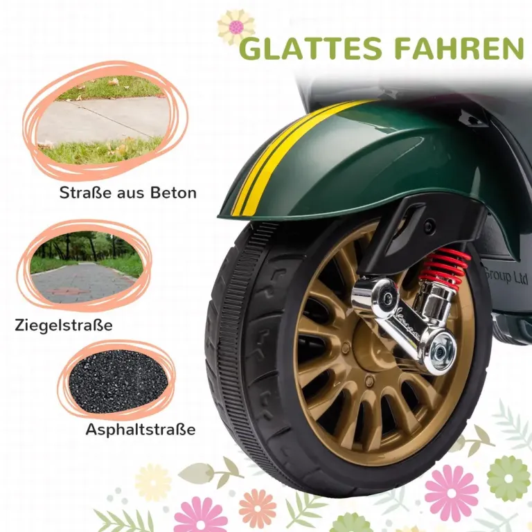 Elmotorcykel Barnmotorcykel Mörkgrön av Plast och Metall