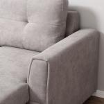 3-sits Bäddsoffa med Schäslong, Stoppad Soffa med Sängfunktion, Grå