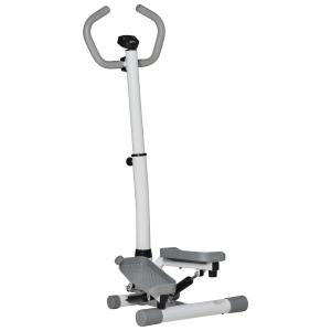 Stepper Ergonomisk Vit Metall för Hemmaträning och Motion med LCD-Skärm och Justerbar Hastighet Stabil Konstruktion i Stål 55 x 53 x 118–128 cm