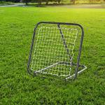Fotbollsrebounder Hopfällbar Kickback Goal Rebound Wall 5 Nivåer för Baseboll och Basket Metall Svart 78 X 84 X 65-78 Cm