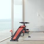 Sit Up Bench Justerbar Magtränare Träningsbänk Vadderad upp till 120 Kg för Effektiv Magträning Röd Svart 166 X 53 X 52-60 Cm