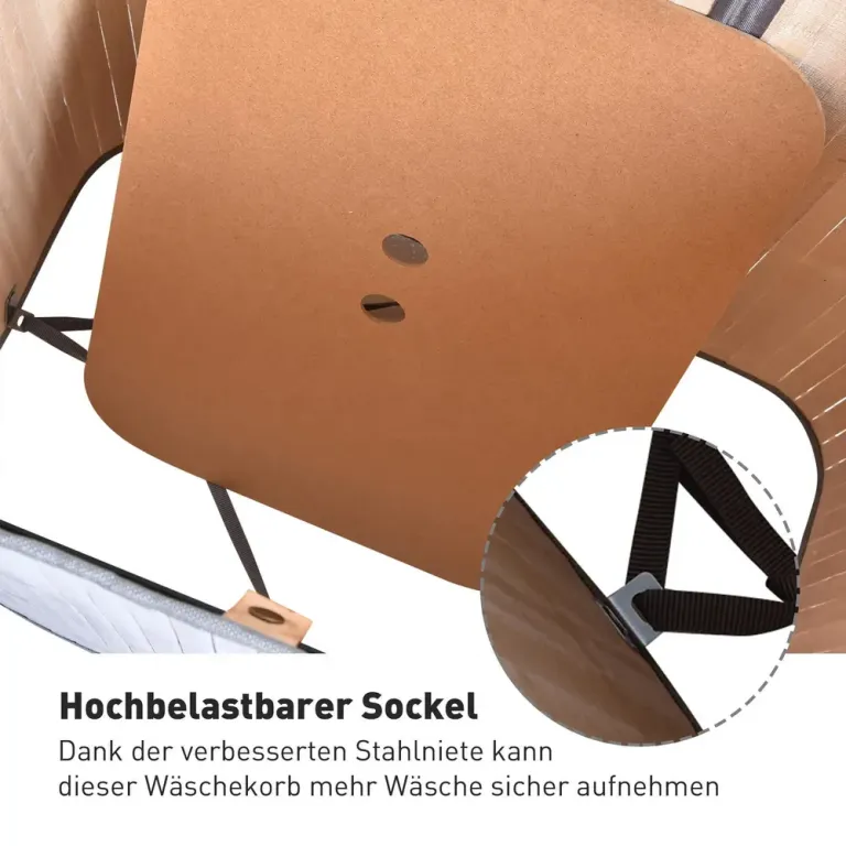 Tvättkorg 100 l med Lock 52 x 32 x 63 cm, Grå