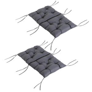2-Pack Kuddar för Lågryggade Stolar Sittdynor Trädgårdsdynor Komfortabla Utomhusdynor Grå