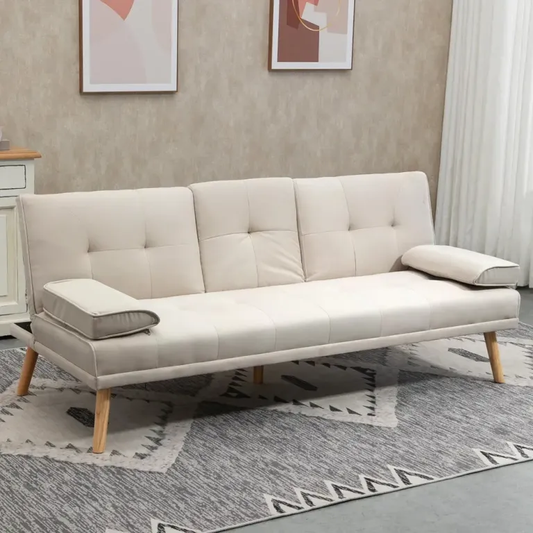 Bäddsoffa Soffa Grå av Tyg med Linnelook Scandi 3-Sits
