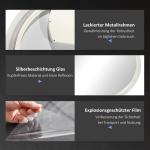 Badrumsspegel Väggspegel Silver av Glas och Metall för Modernt Badrum Belyst med 3 Ljusfärger Touchbrytare Anti-Dimma Funktion Ø 70 cm