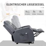 TV-Stol Massagestol Svart av Tyg och Metall för Vardagsrum Elektrisk med Ståhjälp och Värmefunktion Fjäderkärna