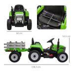 Eltraktor Barnelbil Flerfärgad av Plast för Barn med Släp och Fjärrkontroll Åktraktor med MP3 Funktion Strålkastare Rolig Lek