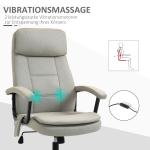 Ergonomisk Kontorsstol med Massage, Bekväm Skrivbordsstol med Vippfunktion, Avslappnande Arbetsstol för Hemmakontor, Beige