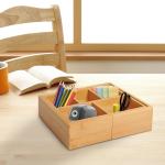 Förvaringslåda Utdragbar Organisatör Bambu Naturlig och Miljövänlig Förvaring Natur 24,6 X 17,6 X 7 Cm