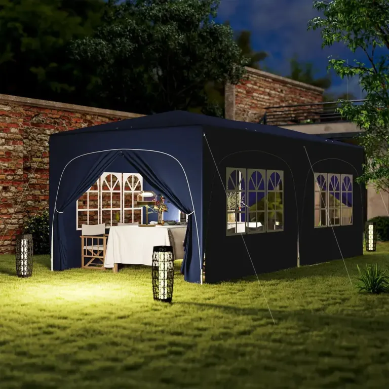 Trädgårdspaviljong Pop-up Partytält Vit av Polyester 3 x 6 m