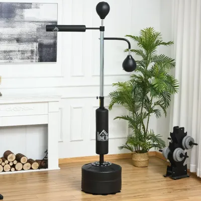 Boxningsstation med 2 Speedbollar 160–230 cm, Svart