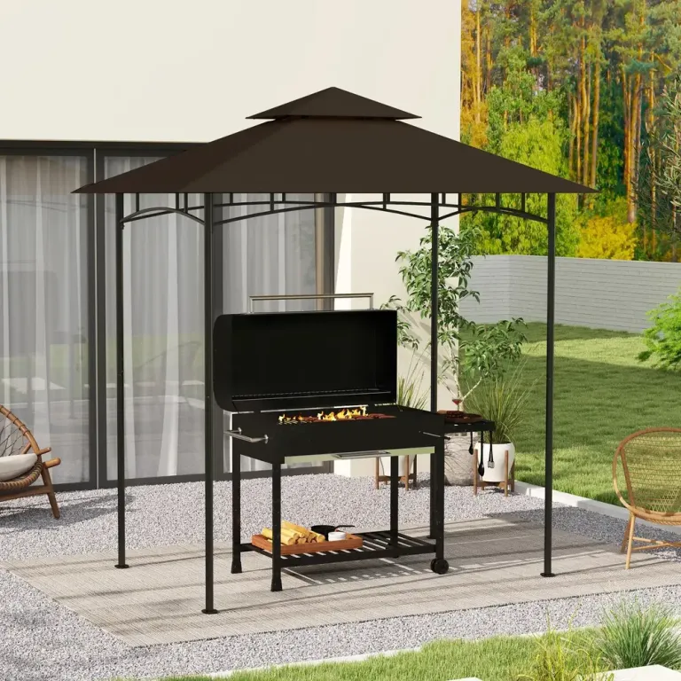 Grillpaviljong Pergola för Uteplats med Tak 3x3 m