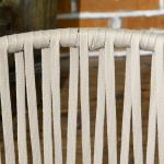 Uteplatsstolar i Boho-stil, Set om 2, Sittkuddar, Tvättbart Överdrag, Metallram, Beige