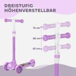 Sparkcykel för Barn med LED-hjul och Justerbart Styre för Lek och Motion Stabil och Lättmonterad Lila Plast och Stål