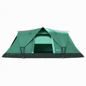 Campingtält Tunneltält Armygrön Svart av Polyester för 5-6 Personer Kupoltält med Pinnar Rymlig Design 4,55 x 2,3 x 1,8 m