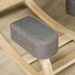 Knästol, Ergonomisk Sittpall för Sund Sittställning, Björkträ, upp till 120 kg, Grå