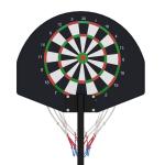 Basketkorg Basketstativ Svart Röd av Metall och Plast för Inomhus och Utomhusbruk Höjdjusterbar med Stativ 129-179 cm
