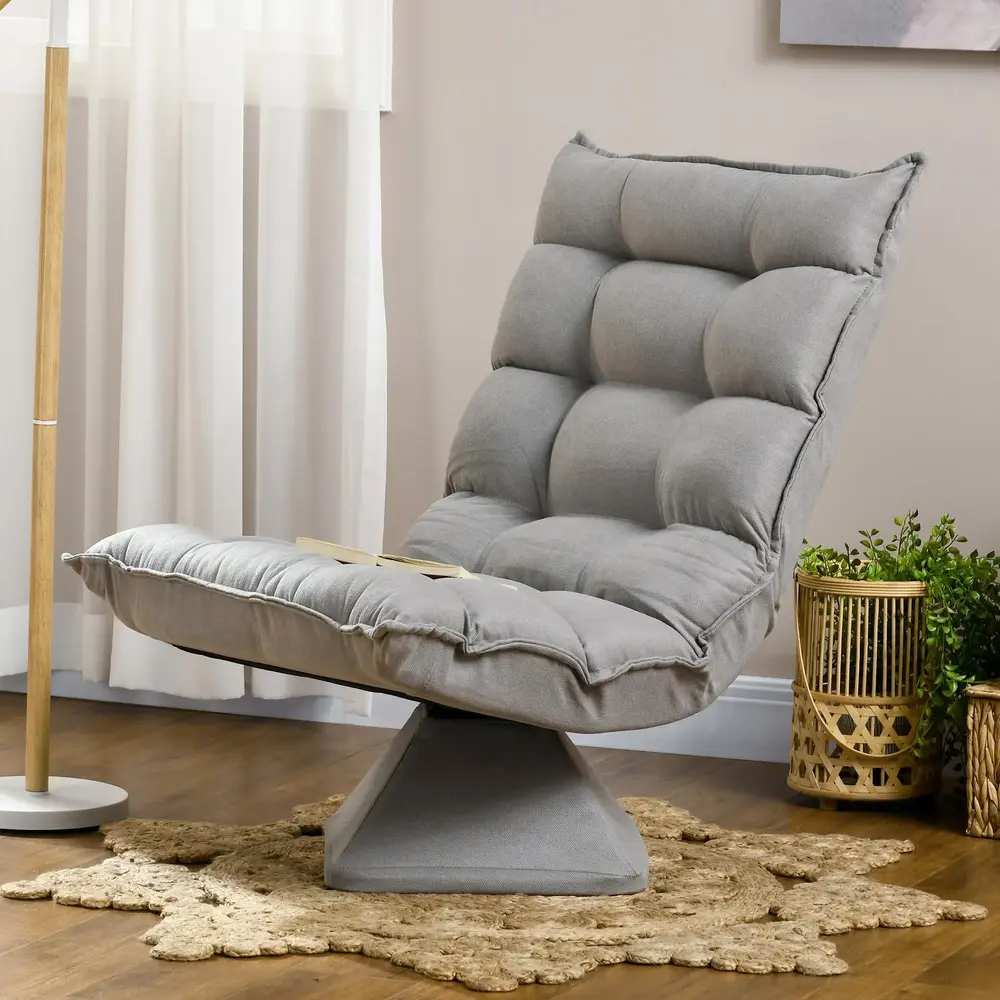 Vridbar Läsfåtölj med Sammetsöverdrag 62 x 70 x 95 cm