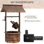 Trädgårdsfontän Dekorativt Fontänvattenfall Massivt Trä Justerbar för Trädgård och Terrass Brun 68 X 57 X 118 Cm