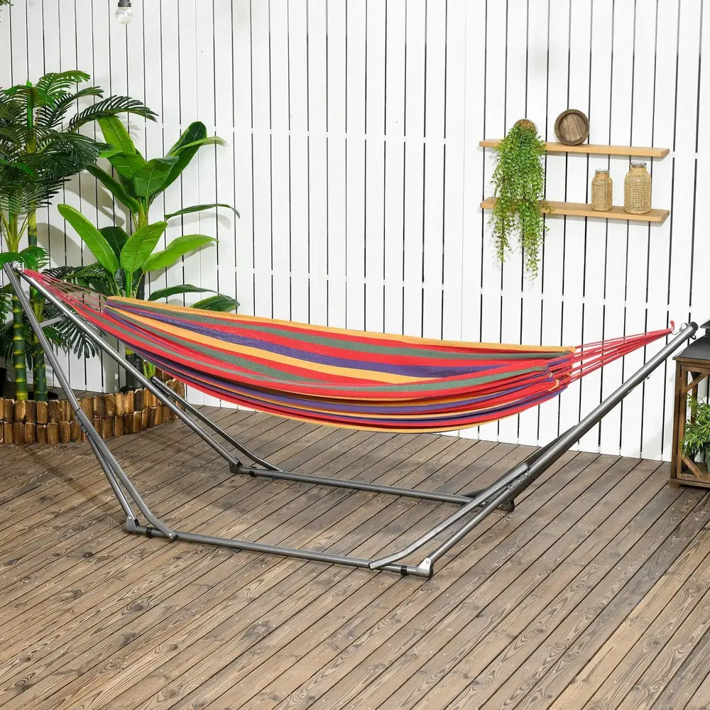 Hängmattestativ och Klädställning 2-i-1 290 x 92 x 88 Cm