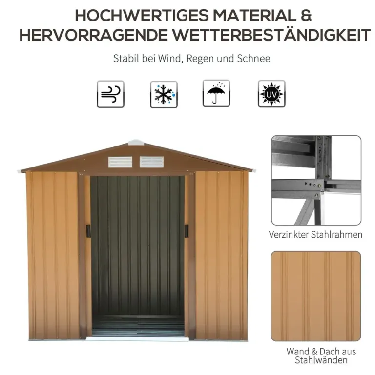 Liten Redskapsbod i Metall Kompakt 213 x 130 x 185 cm