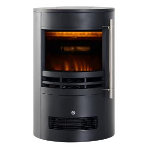 Elektrisk Öppen Spis med Värmare och LED-flameffekt, 900/2000 W, Dekorativ, Svart