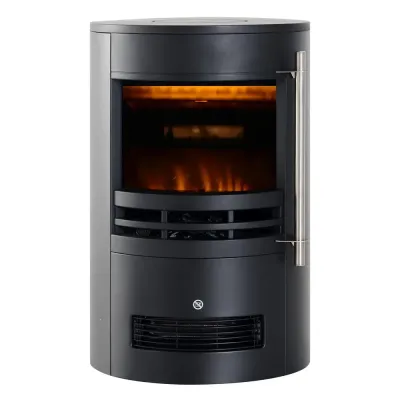 Elektrisk Kamin med LED-Flamma 2000 w, Svart