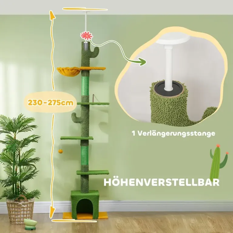 Klösträd Takhög Grön av Sisal och Plysch för 230-275 cm