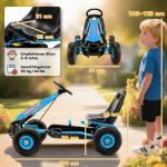 Trampbil Go-kart Blå Metall och Plast för Barn 3-8 År Trampfordon med Justerbar Sits och Handbroms Säker och Rolig Lek