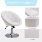 Arbetspall Svängbar Förkromad Höjdjusterbar PU och Stål för Kontor och Verkstad Svart Vit 56 X 71 X 78-90 Cm