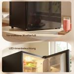 Minikylskåp Tyst Svart Metall för Kontor och Sovrum Justerbar Termostat 46 Burkar Kompakt Design 44 Liter 43x51x51,3 cm