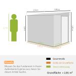 Redskapsbod i Metall med Pulpet-tak och Fundament för Trädgårdsförvaring Hållbar och Stabil Mörkgrå Stål 2,81 m² 154 x 206,5 x 181 cm