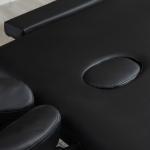 Massagebänk, 2-zoners Hopfällbar med Konstläderfodral, Nackstöd, Armstöd och Väska, Höjdjusterbar 90 cm, upp till 225 kg, Svart