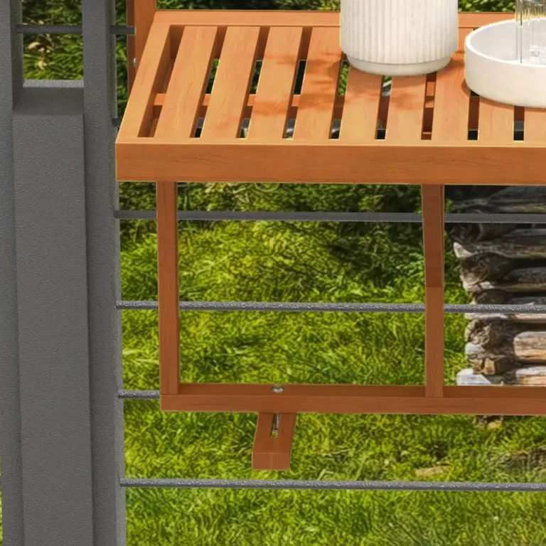 Balkongbord Hängbord Teak av Furu Fällbart 68 x 65 cm
