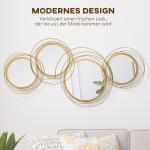 Spegelset Väggspeglar Guld av Glas och Metall för Vardagsrum och Hall Väggdekoration med 4 Runda Speglar Elegant Design