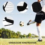 Fotbollsmål med Rebounder, Justerbar Rebound-Vägg för Bollträning, Perfekt för Multisport och Teknikträning, Svart, 128 x 118 x 108-120 cm