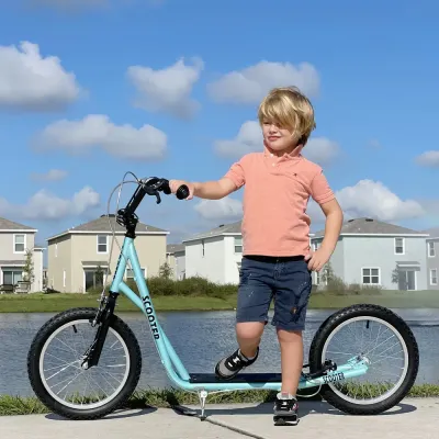 Sparkcykel för Barn med Broms, Ljusblå