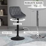 Barstolar 2-pack Prisvärd Mörkgrå Sammet för Kök och Bar med Justerbar Höjd och Fotstöd Ergonomisk Design i Metall Robust Modell