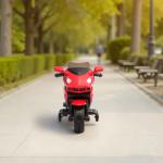 Elmotorcykel Barn Röd Plast för Barn Elektrisk Leksak med Strålkastare och Musikfunktion Säker Körning 2,5 km/h