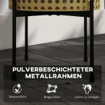 Växtställ Blomsterställ Guld av Stål med Rottinglook för Inomhus och Utomhusbruk Set med 3 Krukhållare Dekorativ Design