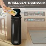 Sensor Papperskorg med Mjukstängning, Beröringsfri i Rostfritt Stål 50 L