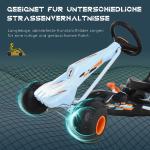 Go-Kart Pedalbil med Handbroms, Justerbart Säte, Pedal, Växel Framåt och Bakåt, Pedalfordon för Barn från 3 År, Ljusblå